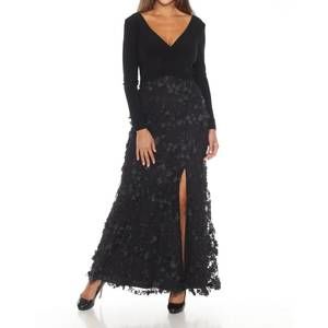 Joseph Ribkoff | Dresses | New Joseph Ribkoff Floral Mesh Front Slit Evening  Dress In Black | Poshmark